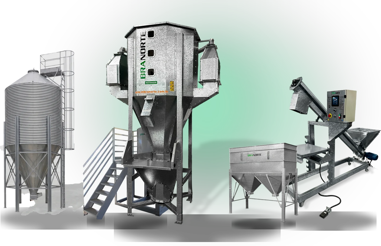 Linha de equipamentos Branorte para alimentação e mistura de polímeros